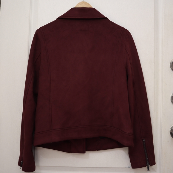 Burgundy faux suade jacket - Picture 3 of 3